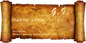 Gyürky Ilona névjegykártya